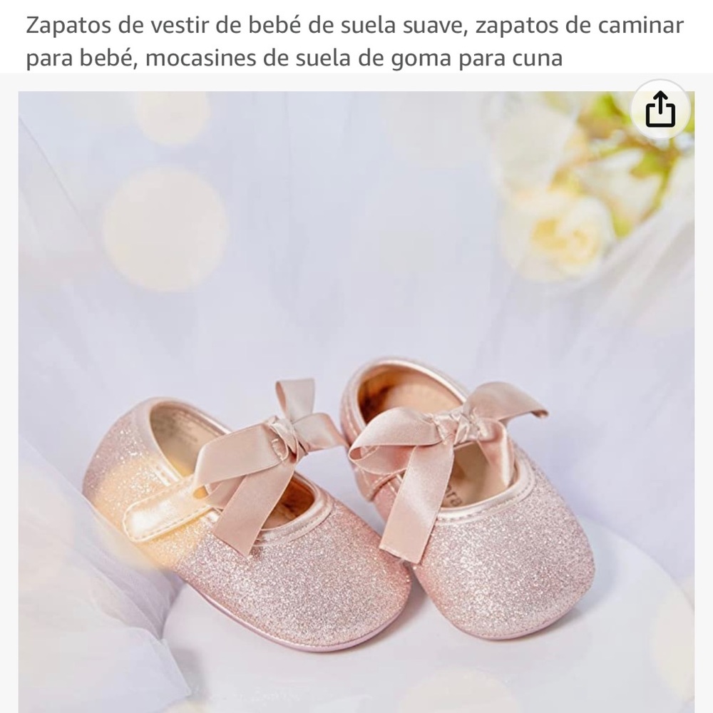 Baby shoes size 2-2.5 years old in color rose gold